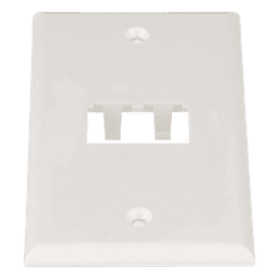 Placa de Pared Vertical / 2 Puertos Mini-Com / 69.8 x 114.3 mm / 2.75 x 4.5 pulg. / Blanco Mate / ABS