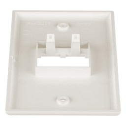 Placa de Pared Vertical / 2 Puertos Mini-Com / 69.8 x 114.3 mm / 2.75 x 4.5 pulg. / Blanco Mate / ABS