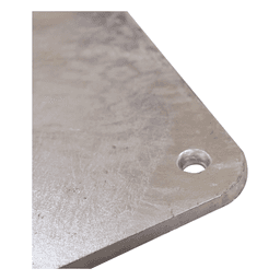 Base para Mástil Hasta 2" con Opresores, Base de 50 x 50 cm y Tubo de 80 cm Ced. 30. Galv. Inmersión.