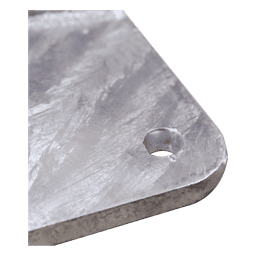 Base para Mástil Hasta 2" con Opresores, Base de 30 x 30 cm y Tubo de 50 cm Ced. 30. Galv. Inmersión.