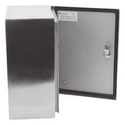 Gabinete de Acero Inoxidable IP66 Uso en Intemperie (300 x 400 x 200 mm) con Placa Interna Galvanizada.