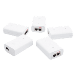 5 Unidades del Adaptador PoE Ubiquiti de 24 VDC, 1.0 A con puerto Gigabit, color blanco