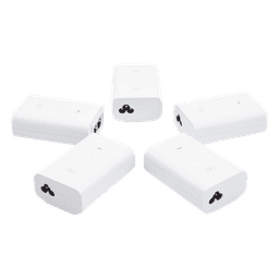 5 Unidades del Adaptador PoE Ubiquiti de 24 VDC, 1.0 A con puerto Gigabit, color blanco