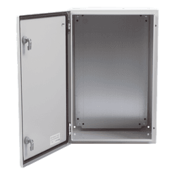Gabinete de Acero IP66 / 400 x 600 x 250 mm / IK10 / Placa Trasera Metálica 2 mm / Cerradura con Llave / Tapa Inferior Atornillable