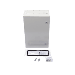 Gabinete de Acero IP66 / 400 x 600 x 250 mm / IK10 / Placa Trasera Metálica 2 mm / Cerradura con Llave / Tapa Inferior Atornillable