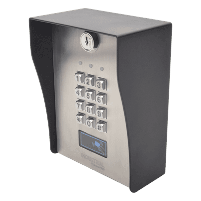 Teclado exterior/interior antivandálico, 3 relevadores, 50 códigos de visitantes, 1200 usuarios
