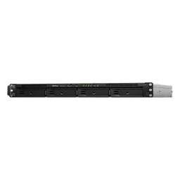 NAS Rack / 4 Bahías / CPU Intel Xeon D-1527 Quad-Core / 8 GB DDR4 ECC Ampliable a 64 GB / 2 Ranuras M.2 NVMe/SATA / 4 Puertos LAN 1GbE / Soporte 10GbE Opcional / Escalable a 16 Bahías