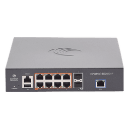 Switch Capa 3 / 10 Puertos / 8 PoE Gigabit 802.3af/at / 2 SFP / 20 Gbps Rendimiento / Administración en la Nube