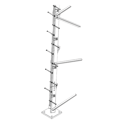 Escalera de Torre / 3 m (9.8 ft) / Peldanos Tipo Perno / Seccion Soldada / Secciones 13 a 21