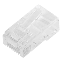 Plug Pass Through RJ45 Cat5e / Sin Blindaje / Chapado Oro 30 Micras / Calibre 24AWG / 100 Piezas