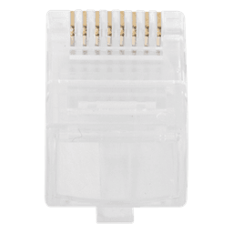 Bote con 100 Plugs Pass Through RJ45 Cat6 sin Blindaje, Chapado de Oro a 30 Micras para Durabilidad Extrema