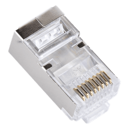 Bote con 100 Plugs Pass Through RJ45 Cat6 Blindado Chapado de Oro a 30 Micras para Durabilidad Extrema