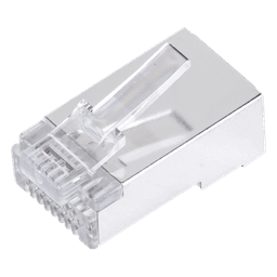 Bote con 100 Plugs Pass Through RJ45 Cat6 Blindado Chapado de Oro a 30 Micras para Durabilidad Extrema