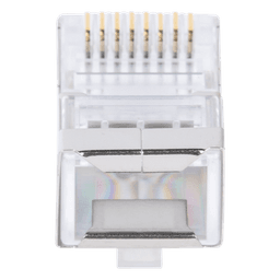 Bote con 100 Plugs Pass Through RJ45 Cat6 Blindado Chapado de Oro a 30 Micras para Durabilidad Extrema