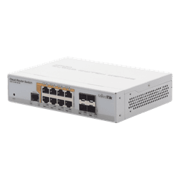 Switch PoE Administrable L3 / 8 Puertos Gigabit RJ45 / PoE 802.3af/at y Pasivo / 4 Puertos SFP 1 Gbps / 160 W / 12 Puertos Independientes