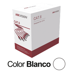 Bobina de Cable UTP / Cat 6 / 24 AWG / 305 m (1000 pies) / CCA / PVC CM / Interior / 250 MHz / PoE / Blanco