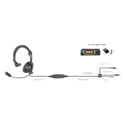 Diadema / 1 Auricular / Cancelación de Ruido / 40mm / 300Ω / PTT en Línea / RJ45 + Jack 3.5mm / Compatible Kenwood TM/TK
