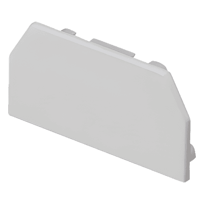 Tapa Final, para uso con canaleta T45, Material PVC Rígido, Color Blanco Mate