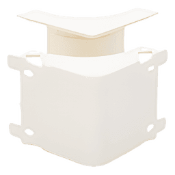 Esquinero interior, para uso con canaleta T45, Material PVC Rígido, Color Blanco Mate
