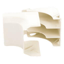 Esquinero interior, para uso con canaleta T45, Material PVC Rígido, Color Blanco Mate