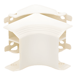Esquinero interior, para uso con canaleta T45, Material PVC Rígido, Color Blanco Mate