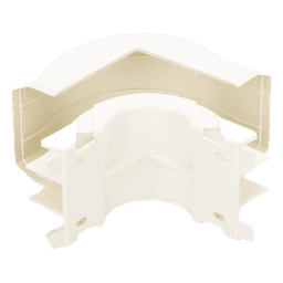 Esquinero exterior, para uso con canaleta T45, Material PVC Rígido, Color Blanco Mate