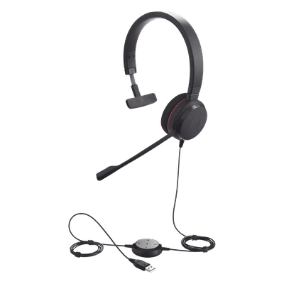Jabra Evolve 20 Mono con conexión USB, micrófono con cancelación de ruido de ultima generación, configuración Plug and Play (4993-829-209)