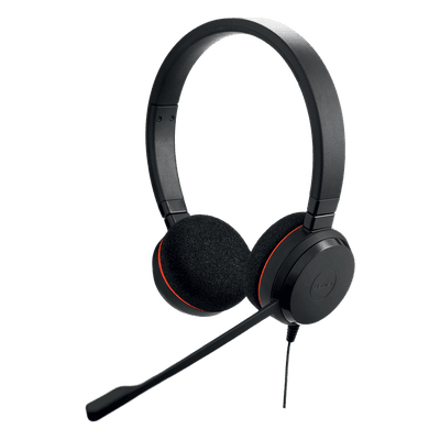 Jabra Evolve 20 Duo con conexión USB, micrófono con cancelación de ruido de última generación, configuración Plug and Play, Certificación Microsoft Teams (4999-823-109)