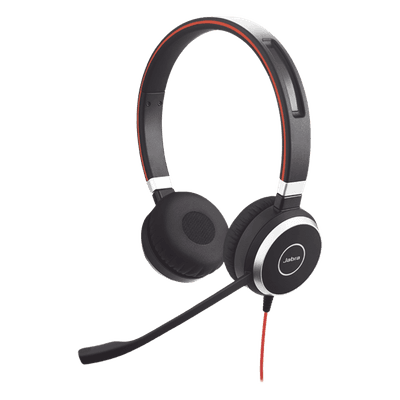 Diadema / Auricular Jabra Evolve 40 Duo / USB y 3.5mm / Cancelación de Ruido Pasiva / Indicador de Ocupado (6399-823-109)