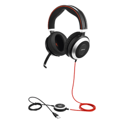 Jabra Evolve 80 con conexión USB / 3.5mm, cancelación activa/pasiva de ruido con indicador de ocupado (7899-823-109)