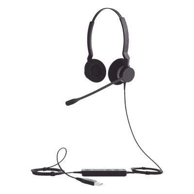 Auriculares USB / Diadema Binaural / Cancelación de Ruido / PeakStop 118 dB / Brazo FreeSpin 360° / Cable Reforzado