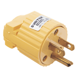 Clavija con Abrazadera Plástica Aterrizada  / 127 V CA 15 A Max.  / Fabricada en Plastico ABS.
