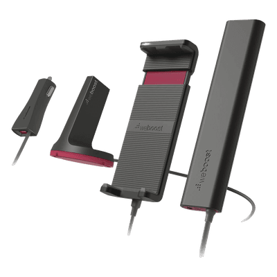 Kit Amplificador de señal celular 4G LTE, 3G y VOZ. Especial para vehículos donde el conductor o copiloto requiere la mayor concentración de señal. Soporta un usuario y múltiples operadores.