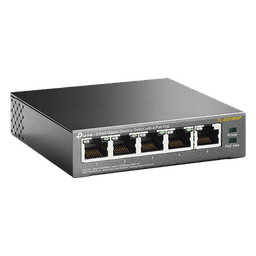 Switch de Escritorio / 5 Puertos Gigabit / 4 Puertos PoE 802.3af/at 65W / PoE Extendido 250m (820 pies) / Sin Ventilador
