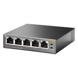 Switch de Escritorio / 5 Puertos Gigabit / 4 Puertos PoE 802.3af/at 65W / PoE Extendido 250m (820 pies) / Sin Ventilador