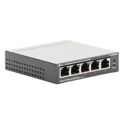 Switch de Escritorio / 5 Puertos Gigabit / 4 Puertos PoE 802.3af/at 65W / PoE Extendido 250m (820 pies) / Sin Ventilador