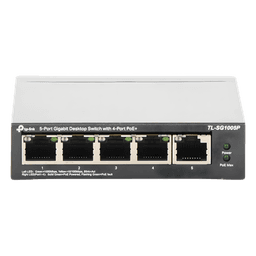 Switch de Escritorio / 5 Puertos Gigabit / 4 Puertos PoE 802.3af/at 65W / PoE Extendido 250m (820 pies) / Sin Ventilador