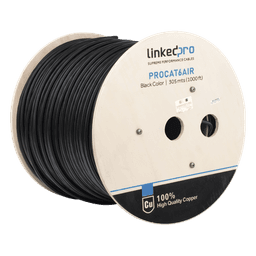 Cable FTP Cat6+ / 23 AWG / 305 m (1000 pies) / Con mensajero de acero / Exterior UV / PoE