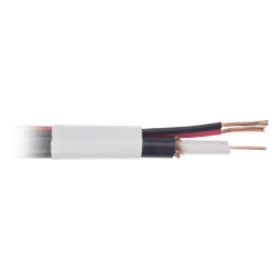 Bobina de cable coaxial RG59 de 150 m con 95% de cobre y 2 conductores calibre 18 para alimentación, para Aplicaciones de CCTV Color Blanco