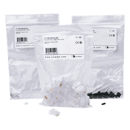 Plug RJ45 Cat6, Para Cable UTP Calibre 23 a 26 AWG, Chapado en Oro de 50 Micras, Bolsa con 50 Piezas