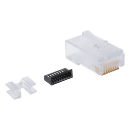 Plug RJ45 Cat6, Para Cable UTP Calibre 23 a 26 AWG, Chapado en Oro de 50 Micras, Bolsa con 50 Piezas