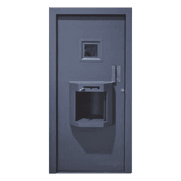 Puerta Combinada Balística / Nivel IV AK47 y Granada / Acero Estructural / Ventana 28x28 cm / Roto-Transfer 40x40 cm / 0.90x2.10 m (3x7 pies)