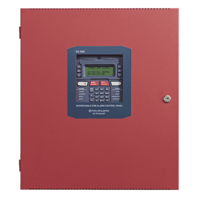 Panel de detección de incendio direccionable inteligente con comunicador dual POTS/IP preinstalado, 50 dispositivos en un lazo SLC, 2 NAC Clase A/B, programación por USB