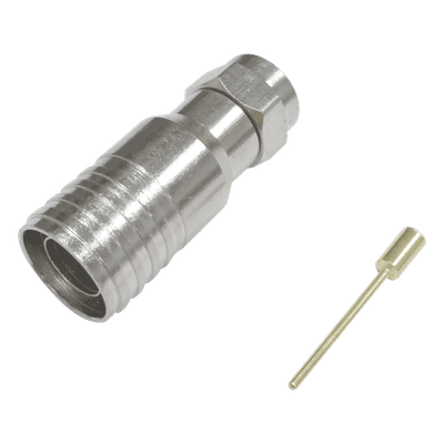 Conector F Macho / Plegable / 75 Ohm / Para Cable RG-11 / Rango -20°C a 80°C / Cuerpo Bronce-Niquelado
