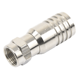 Conector F Macho / Plegable / 75 Ohm / Para Cable RG-11 / Rango -20°C a 80°C / Cuerpo Bronce-Niquelado