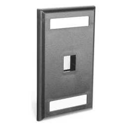 Placa de Pared Vertical, Salida Para 1 Puerto Keystone, Con Espacios Para Etiquetas, Color Negro