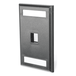 Placa de Pared Vertical, Salida Para 1 Puerto Keystone, Con Espacios Para Etiquetas, Color Negro