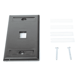 Placa de Pared Vertical, Salida Para 1 Puerto Keystone, Con Espacios Para Etiquetas, Color Negro