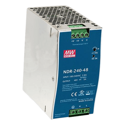 Fuente de Poder Industrial de 240W, salida 48Vcc, 5A, para montaje Riel Din