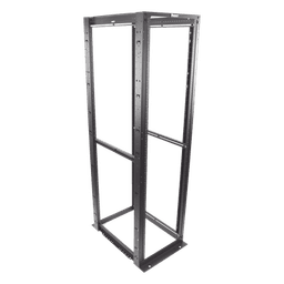 Rack de Cuatro Postes Estándar de 19", Rieles Numerados y Roscados #12-24, Profundidad Máxima de 30 in, 45 Unidades de Rack, Color Negro